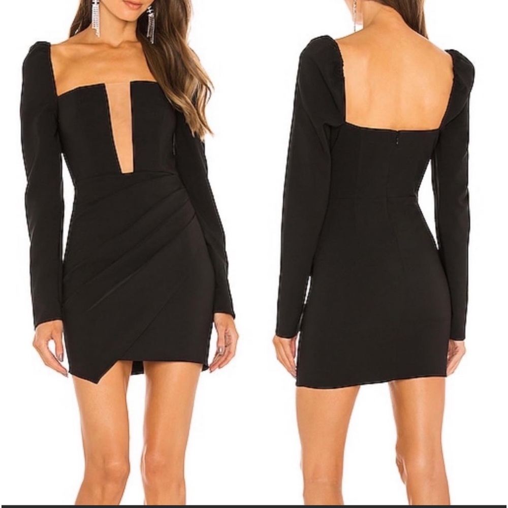Michael Costello x REVOLVE Racquel Mini Dress in Black size Large